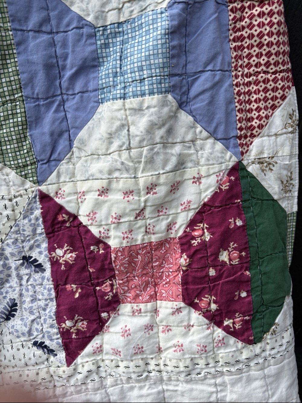 Upcycled Quilted Patchwork Women's Shorts - Multi Color with pockets - Picture 4 of 7